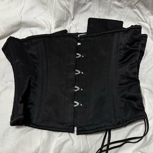 Orchard Corset Black Satin Underbust Corset